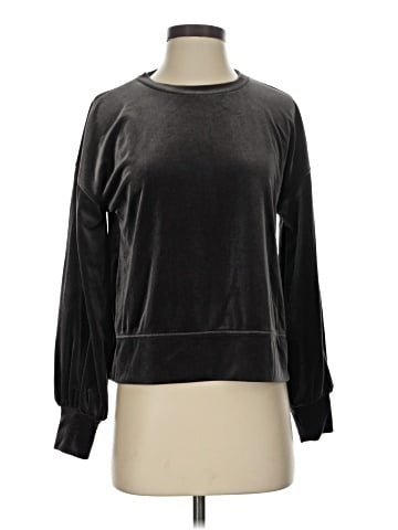 Madewell Velvet Balloon-Sleeve Sweatshirt (view 1)