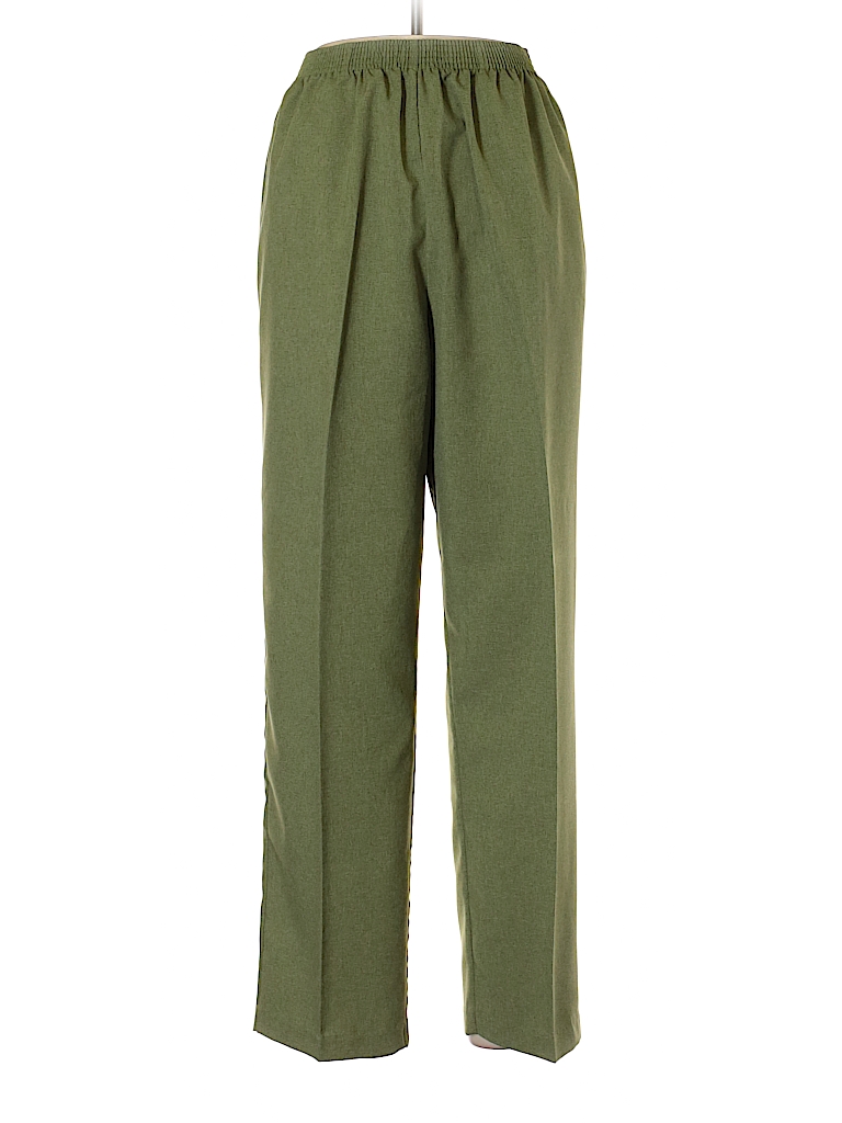 BonWorth 100% Polyester Solid Wild Willow Casual Pants Size M (Petite ...