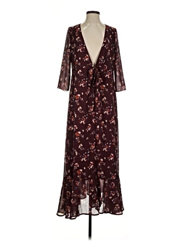 Madewell Ruffle-Hem Wrap Dress in Carnation Toss (view 1)