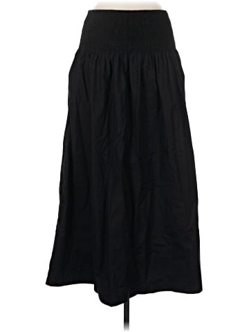 Madewell Smocked-Waist Poplin Midi Skirt (view 1)