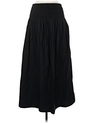 Madewell Smocked-Waist Poplin Midi Skirt (view 2)