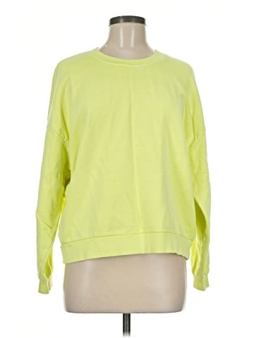 Madewell Garment-Dyed Oversized Sweatshirt in Faded Neon (view 1)
