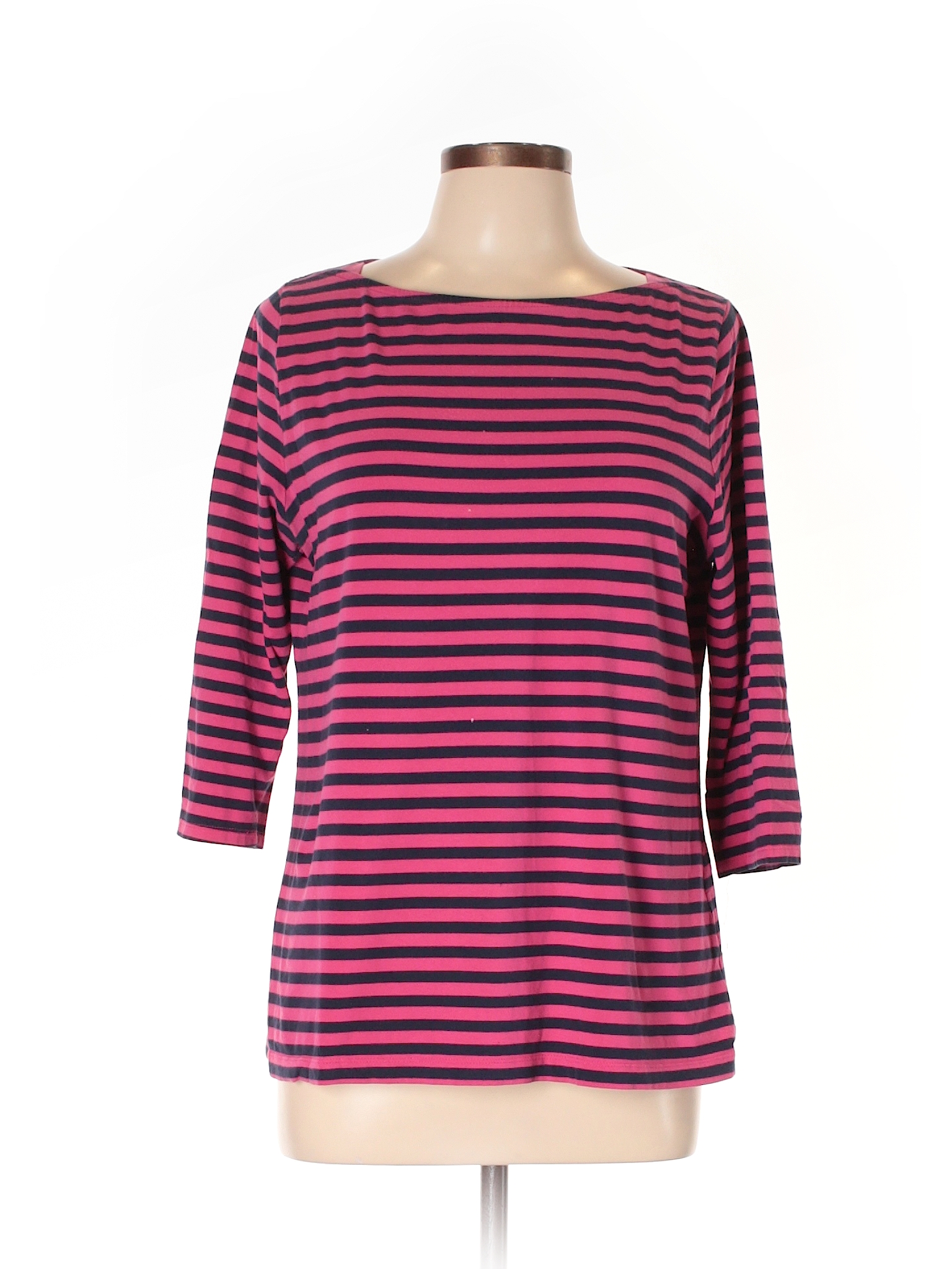 Merona Stripes Pink 3/4 Sleeve T-Shirt Size XL (Tall) - 50% off | thredUP