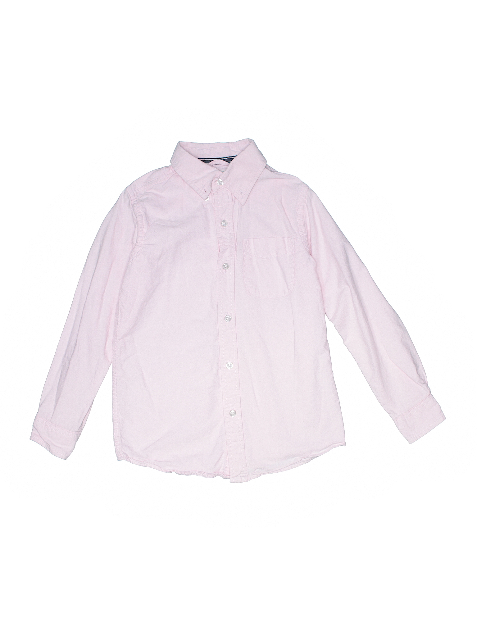 The Children's Place 100% Cotton Solid Light Pink Long Sleeve Button ...